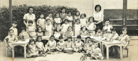 Boys and girls at the Kindergarten of Cattaoui School