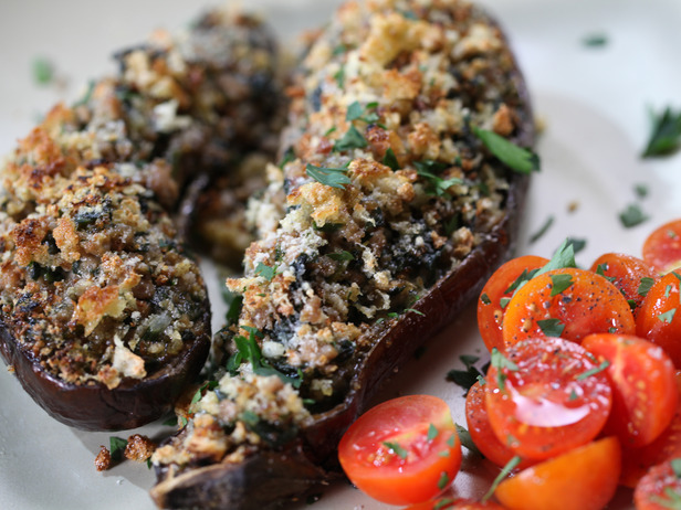 eggplant stacks with chickpea